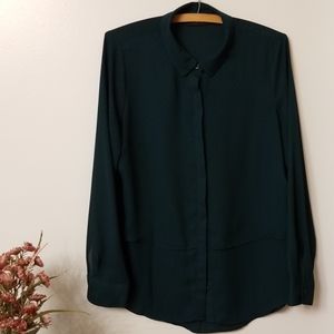 Apt. 9 emerald green button down blouse